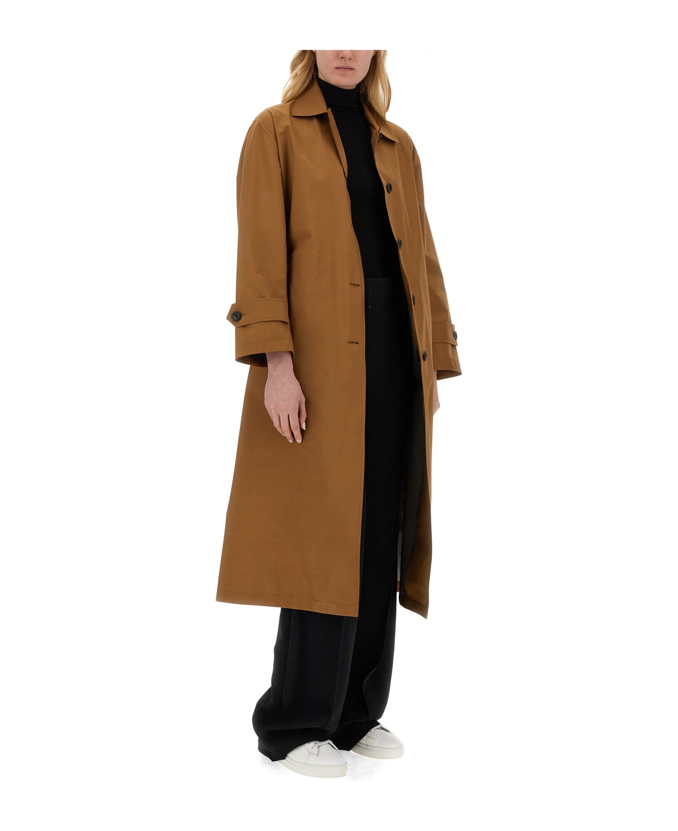Herno Trench Coat With Buttons - BROWN