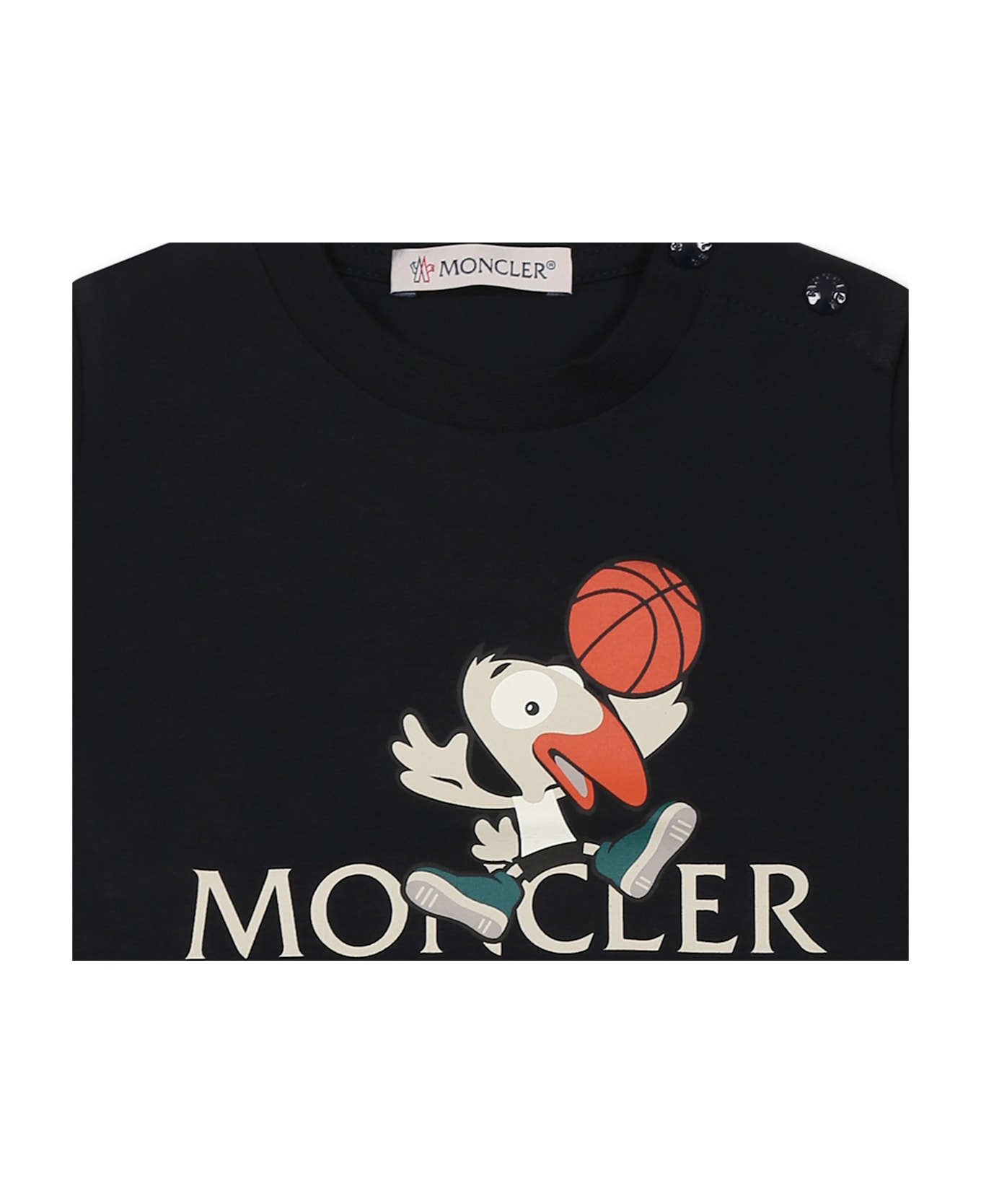 Moncler Blue T-shirt For Baby Boy With Logo - Blue