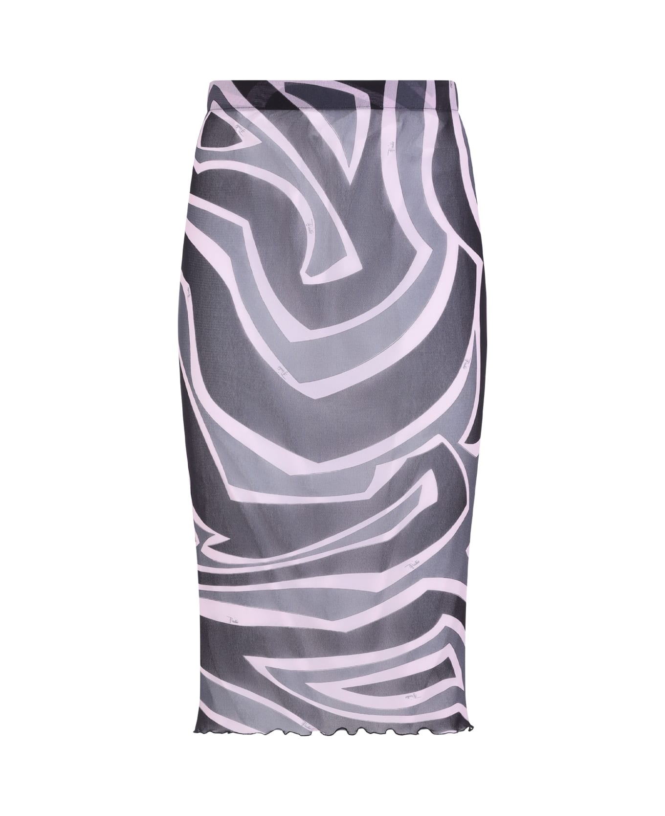Pucci Tulle Midi Skirt - Black Pink