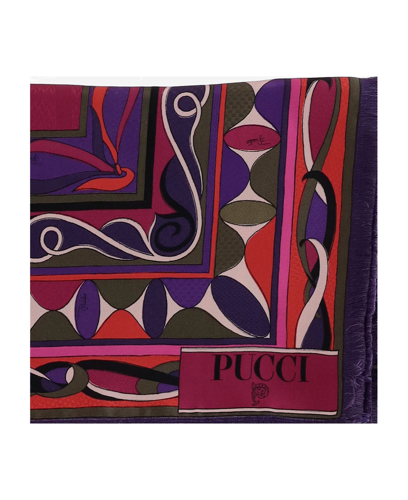 Pucci Printed Silk Scarf - Red
