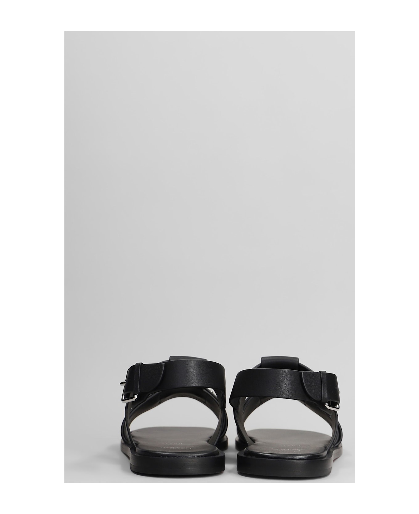 Christian Louboutin Chambeliss Sandal Flats In Black Leather - black