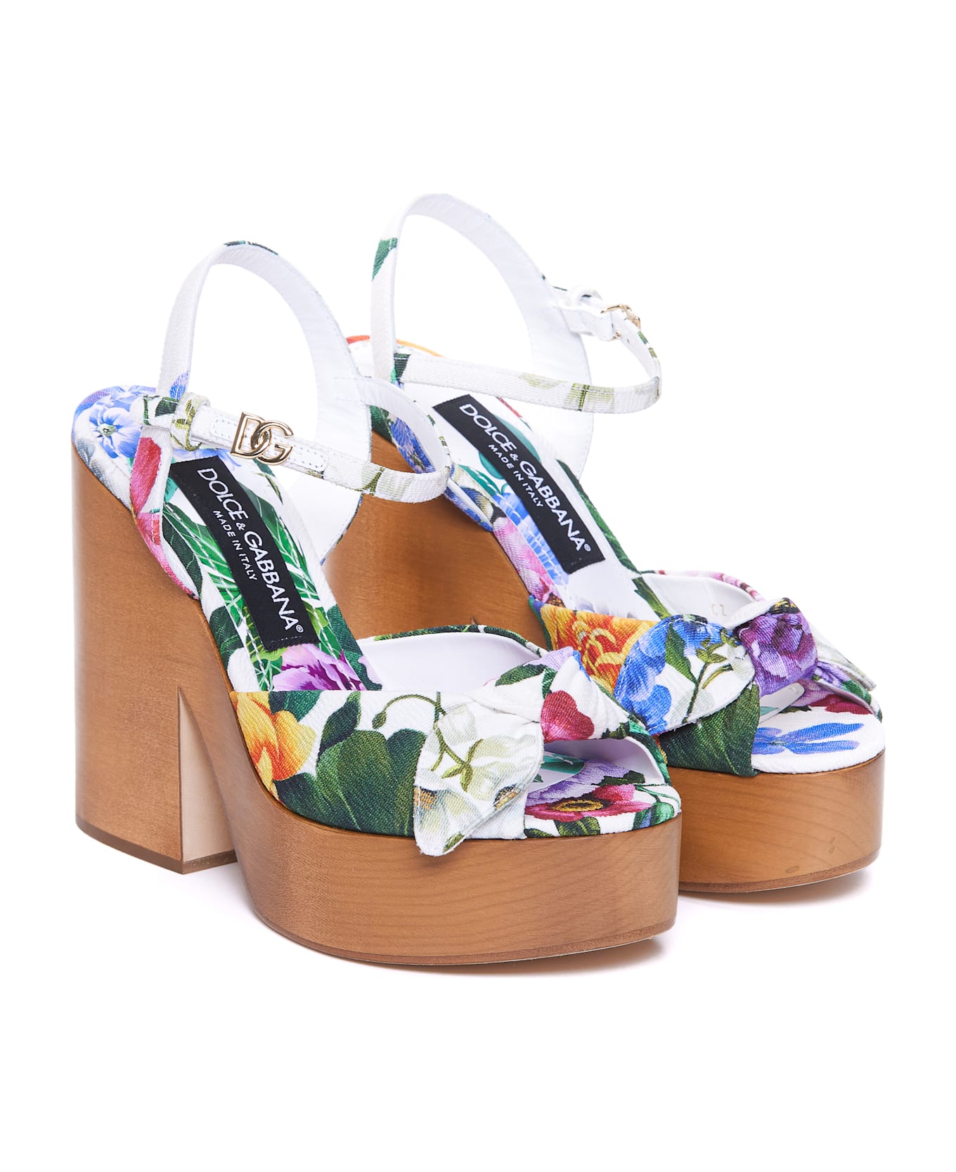 Dolce 
Gabbana Floral Print Sandals - White