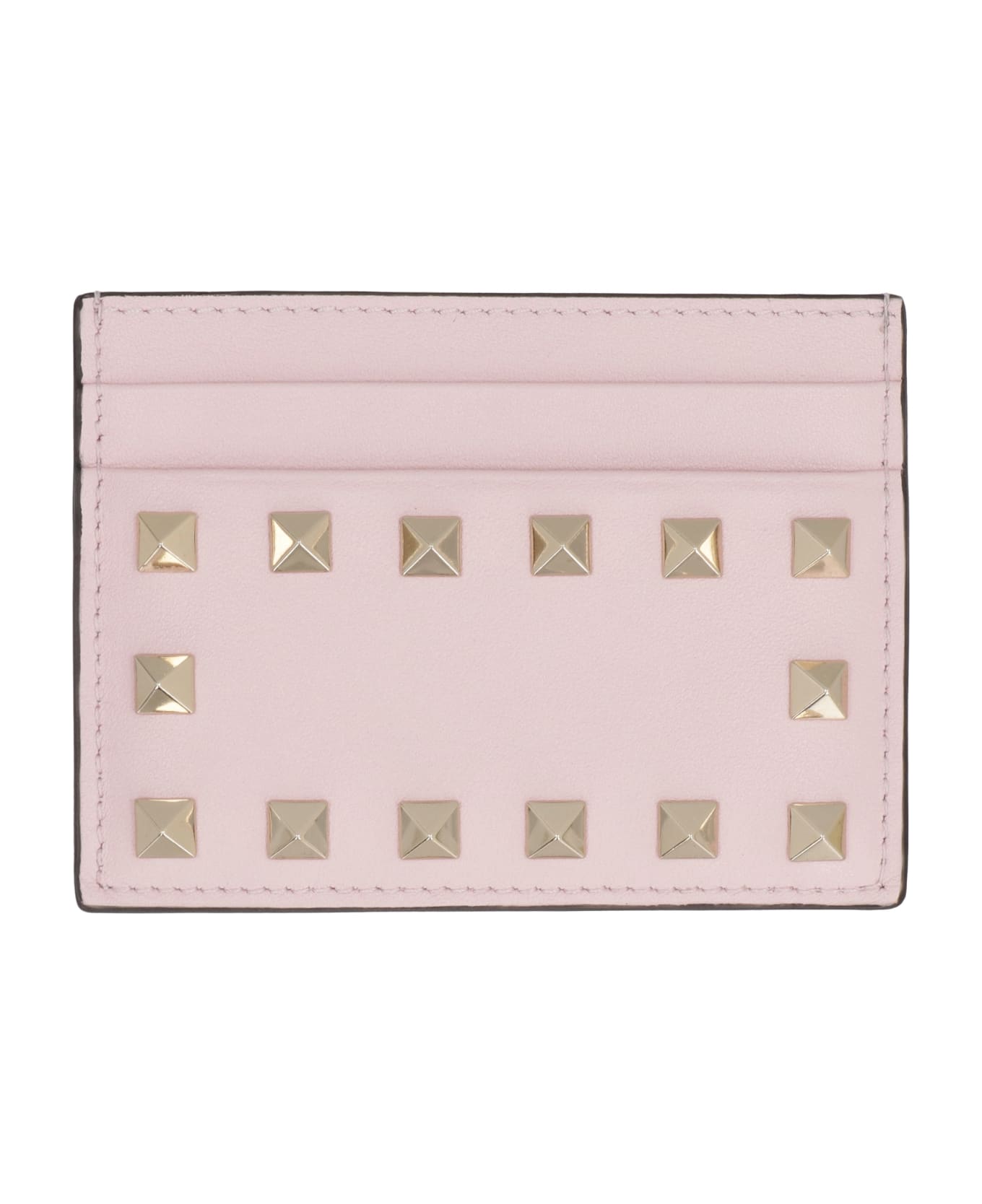 Valentino Garavani - Rockstud Leather Card Holder - Pink 財布