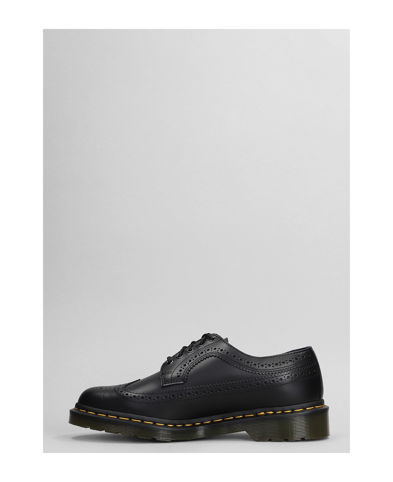 Dr. Martens 3989 Ys Lace Up Shoes In Black Leather - Black