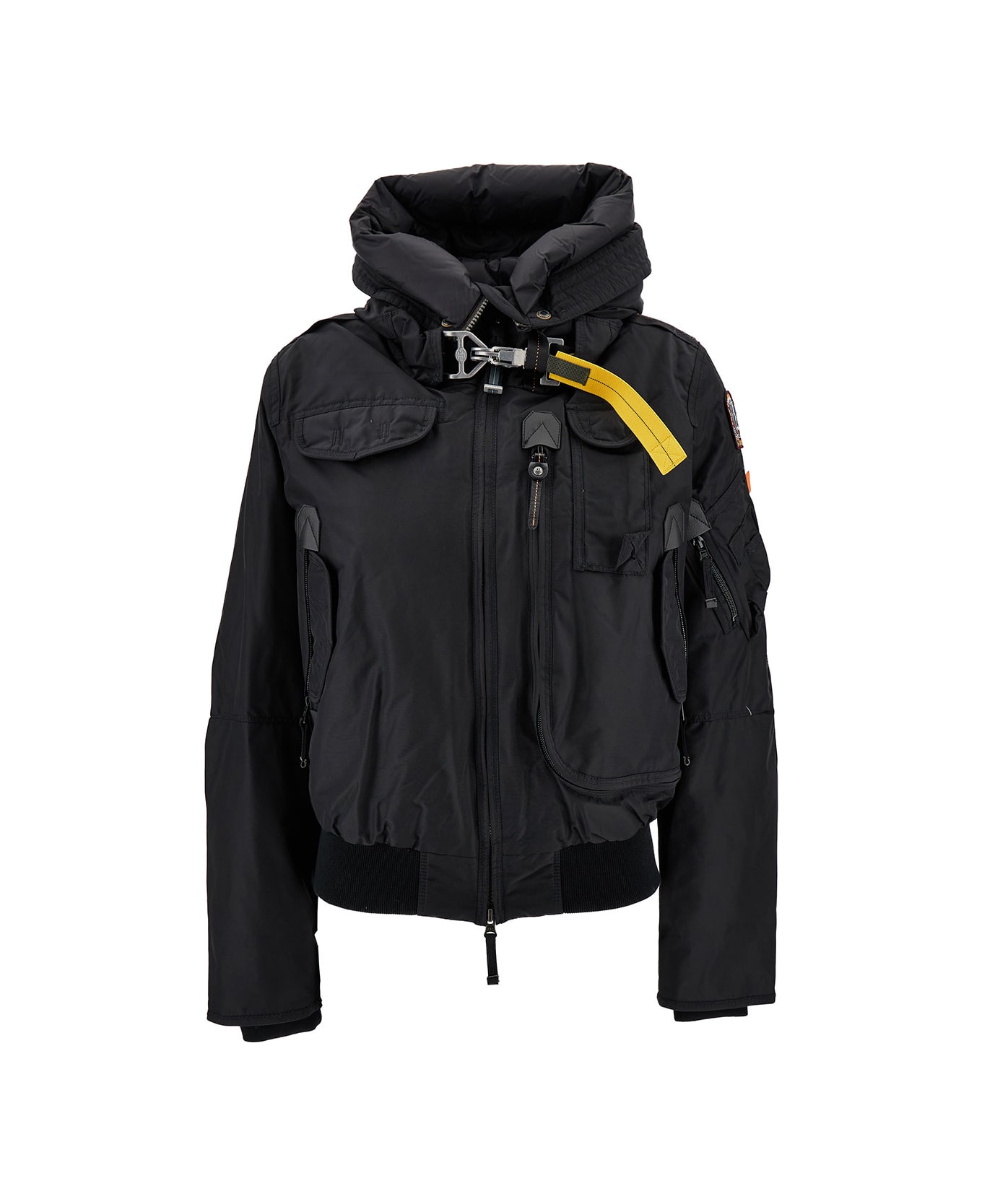 Parajumpers Black Down Jacket With Hood And Maxi Buckle In Polyamide Woman - Black ジャケット