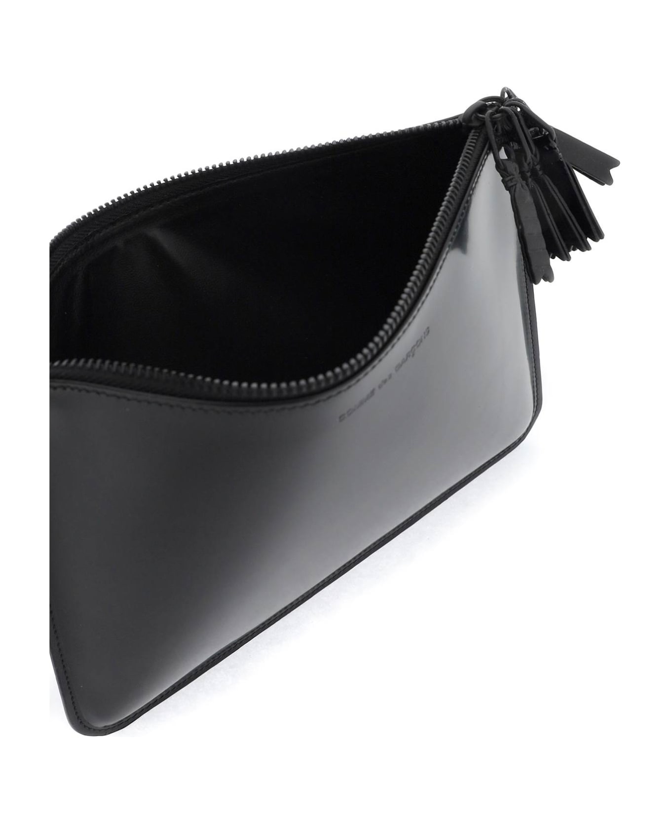 Comme des Garçons Wallet Brushed Leather Multi-zip Pouch With - BLACK (Black) トラベルバッグ