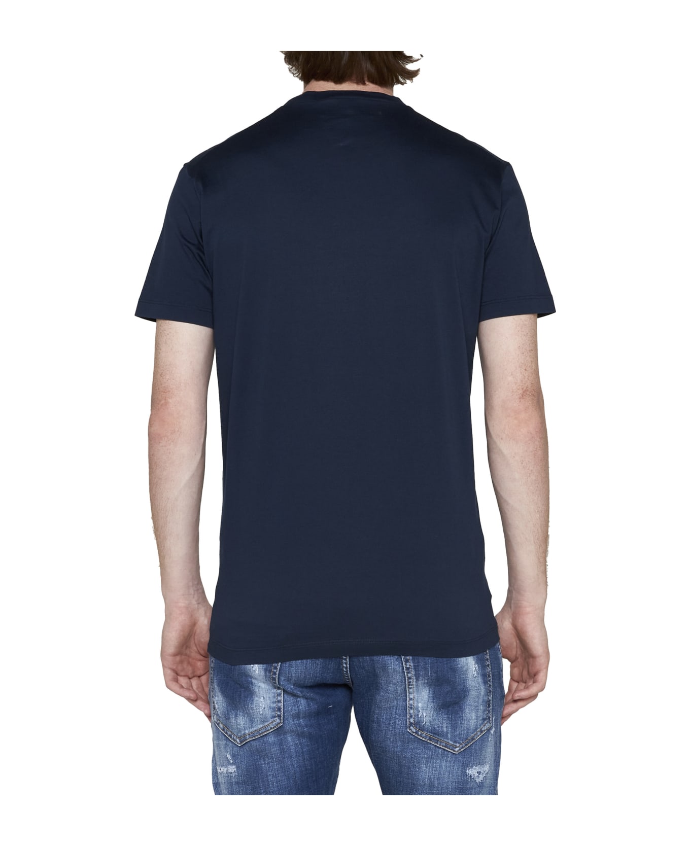 Dsquared2 Logo Print Regular T-shirt - Navy blue シャツ
