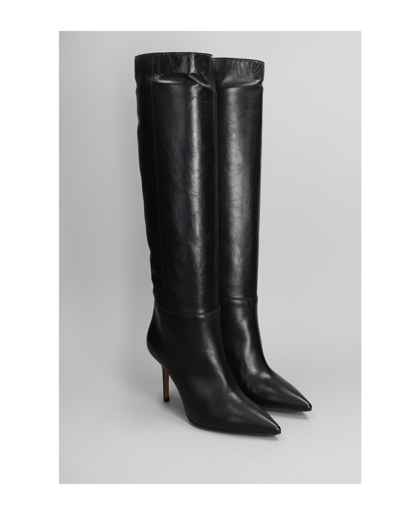 Relac High Heels Boots In Black Leather - black