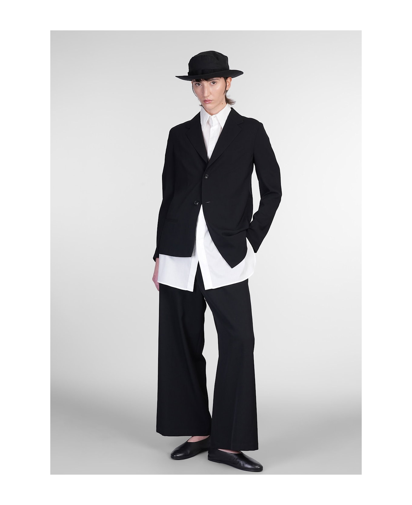 Yohji Yamamoto Blazer In Black Wool - black