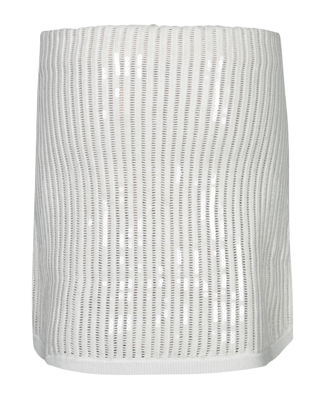 self-portrait 
crochet
 Skirt In White Cotton Blend - White
