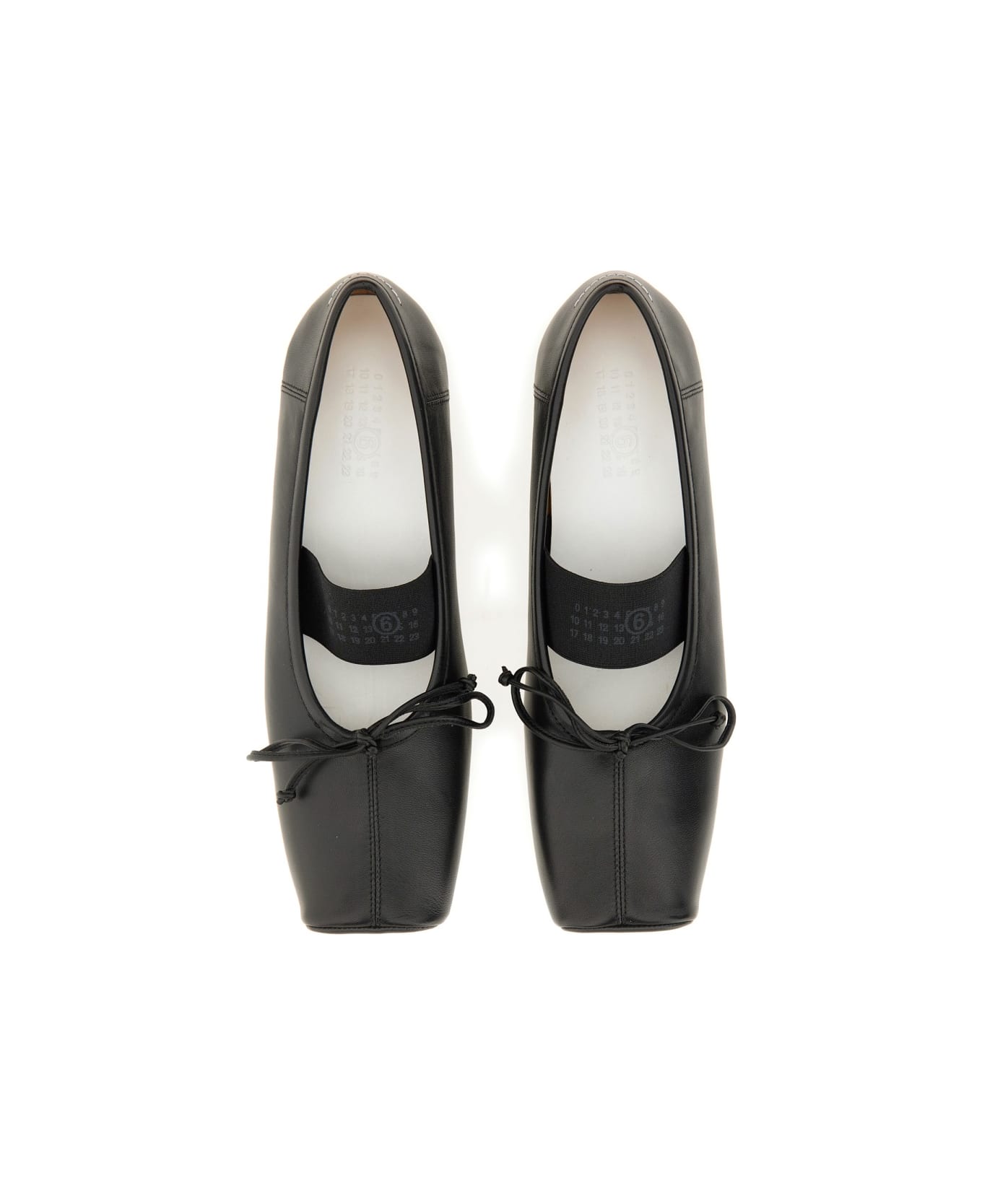 MM6 Maison Margiela Leather Ballerina - BLACK