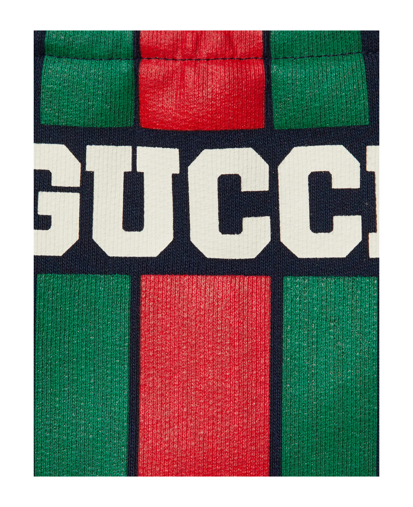 Gucci Dark Blue Joggers With Gucci Web Print - Blue