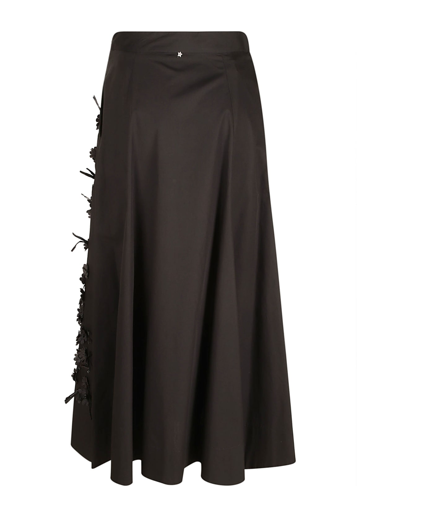Lorena Antoniazzi Floral Long Skirt - Black