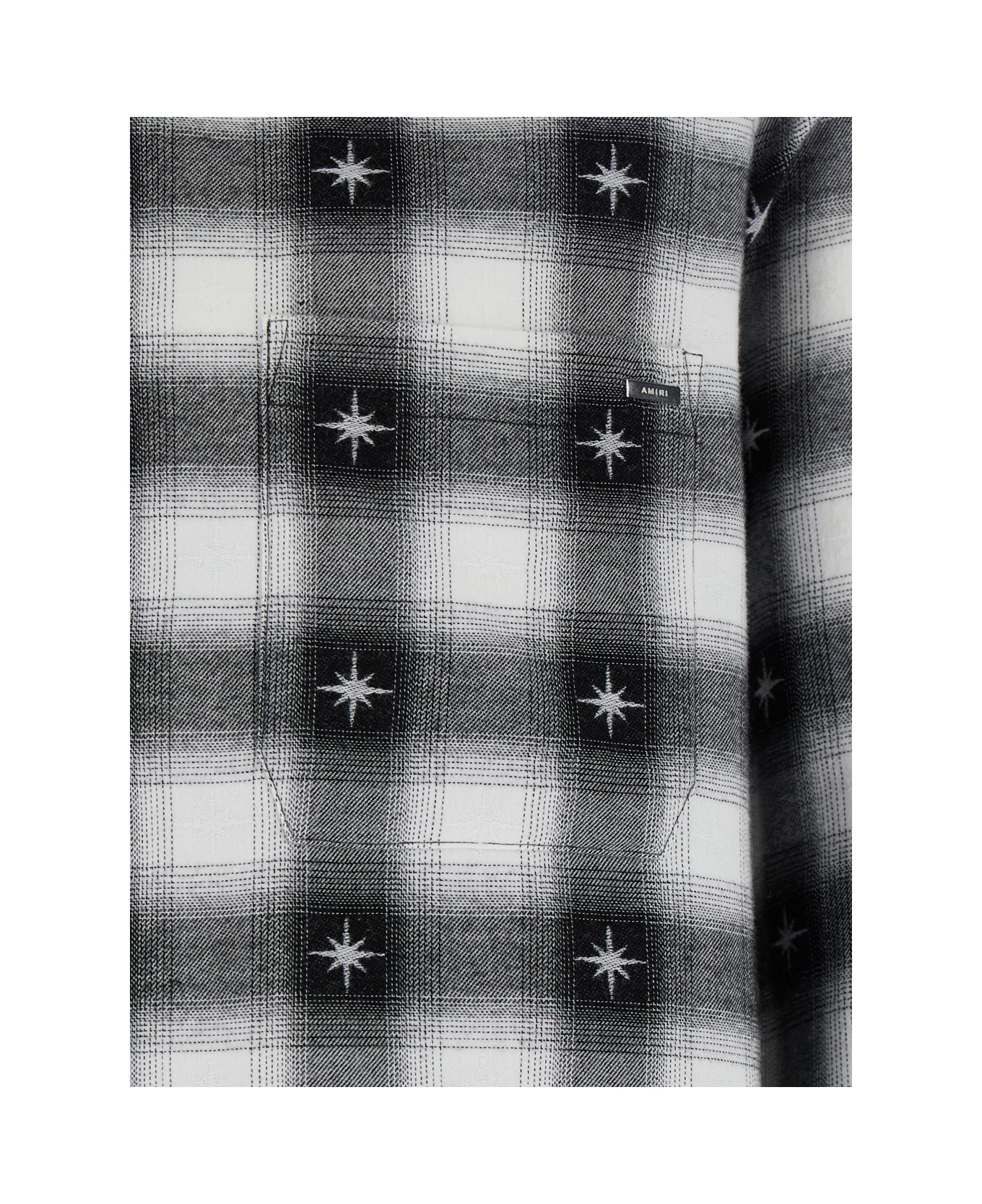 AMIRI 
stardust
 Black Shirt With Classic Collar And All-over Check Motif In Cotton Man - Black