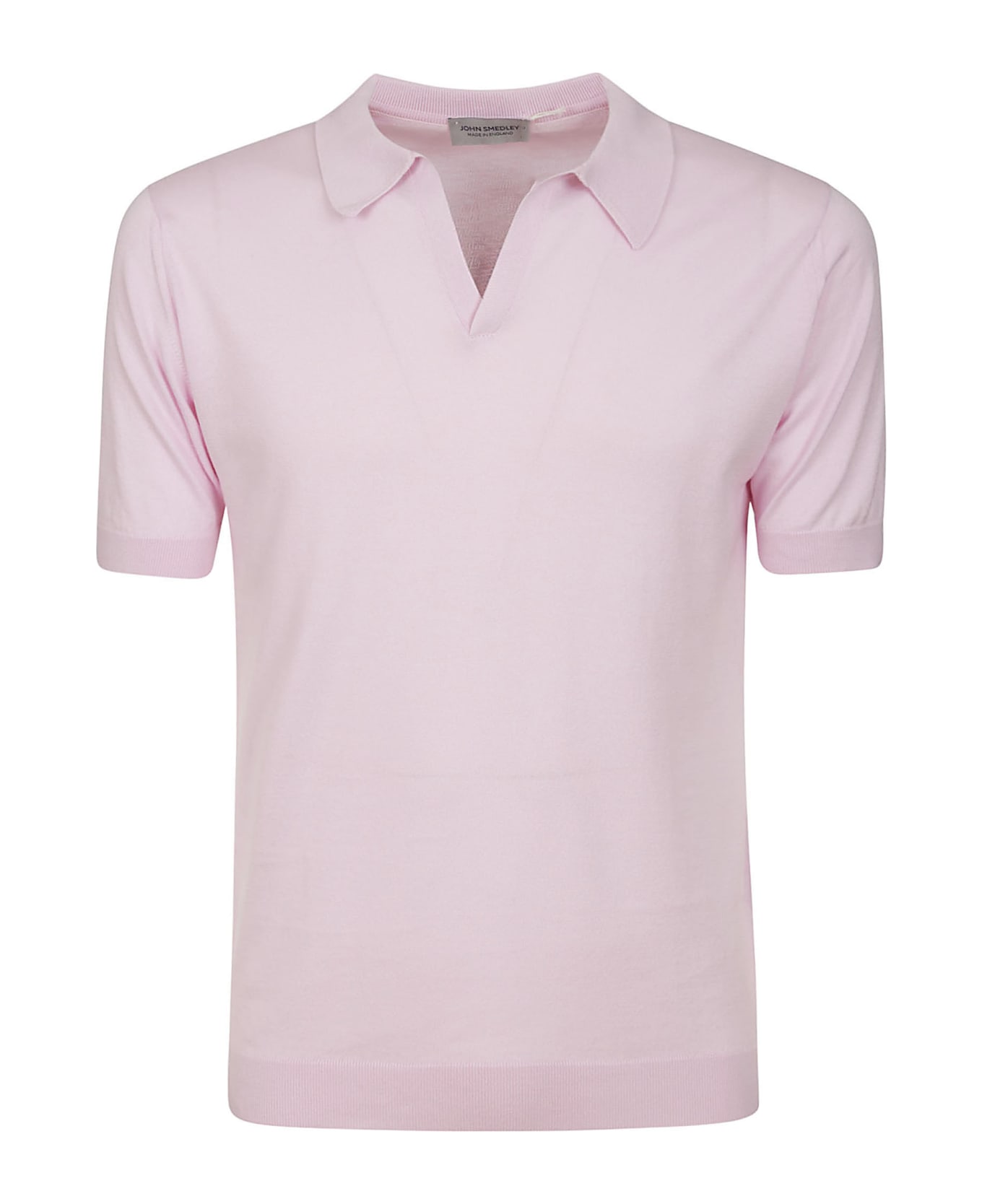 John Smedley Noah Skipper Collar Shirt Ss - Mallow Pink ポロシャツ
