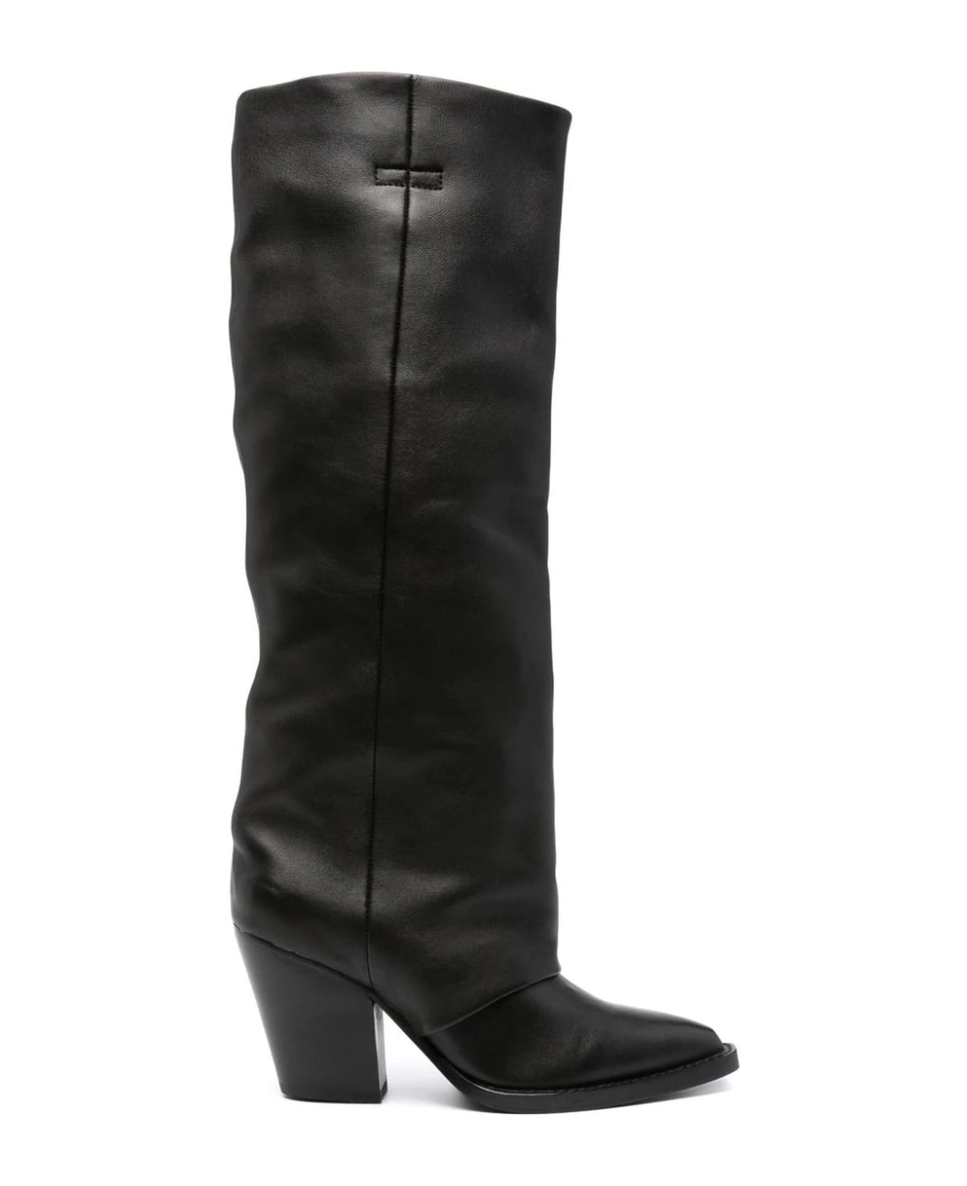 Ash Black Eden Calf Leather Boots - Nero
