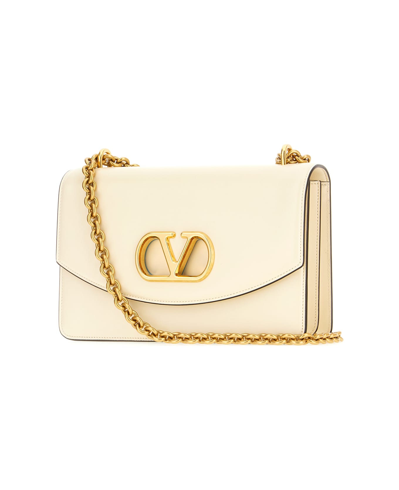 Valentino Garavani Ivory Leather Shoulder Bag - BUTTER WHITE