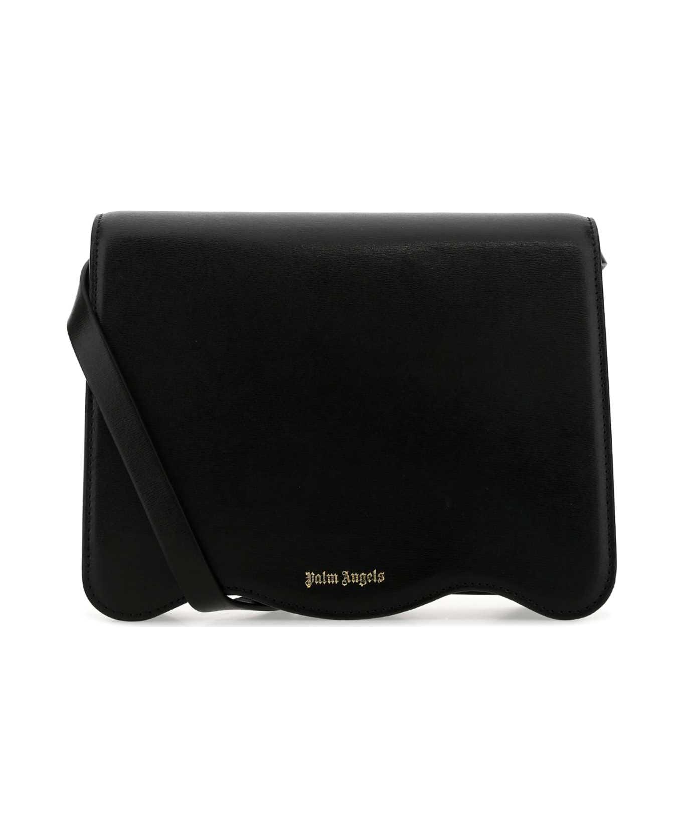 Palm Angels Black Leather Palm Beach Crossbody Bag - 1076