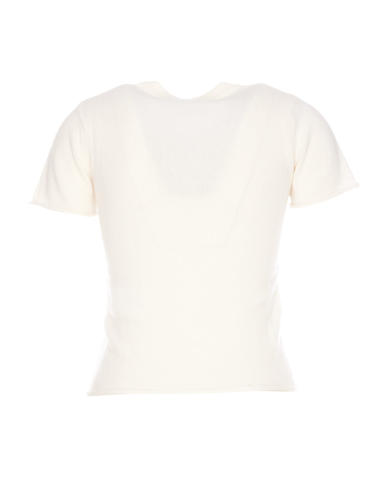 SportMax Udito Short Sleeves Sweater - White Tシャツ