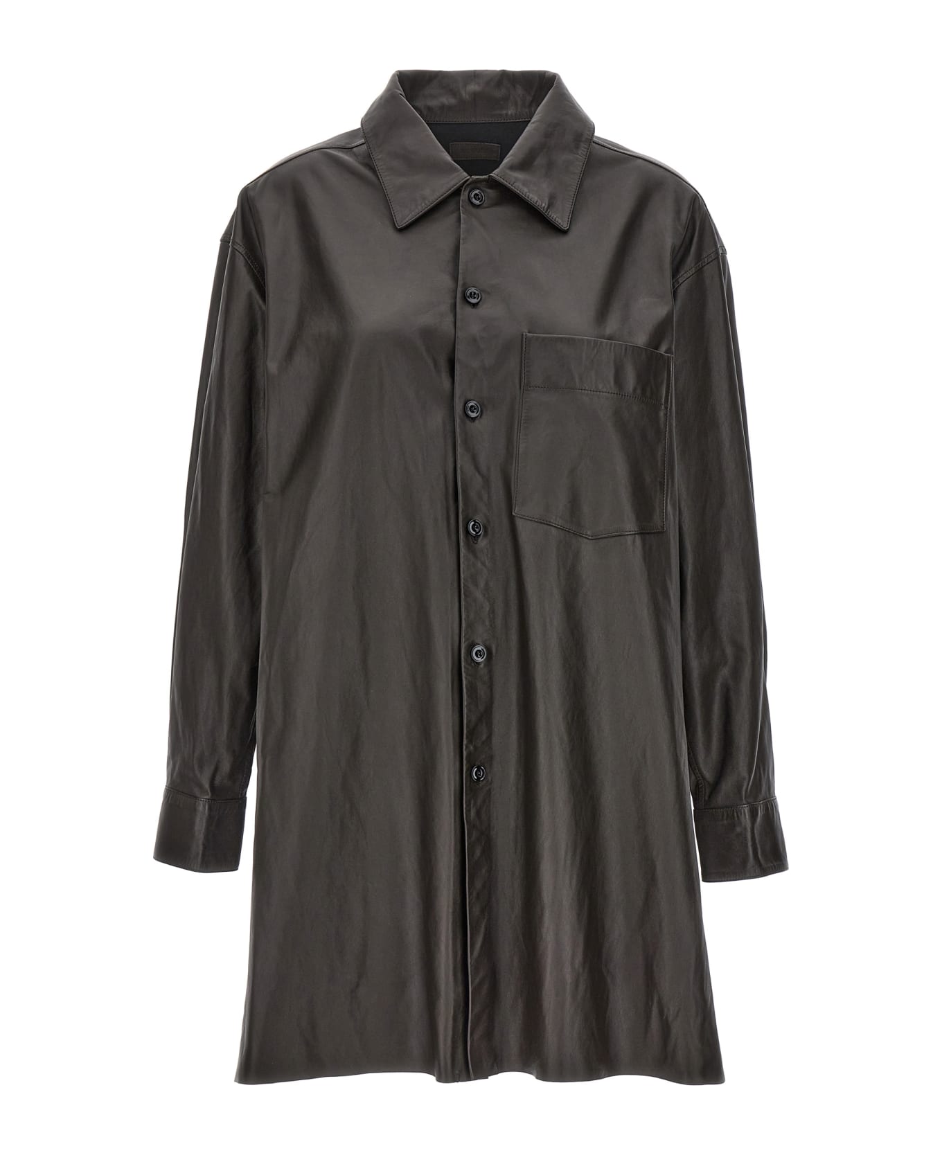 Lemaire Nappa Leather Overshirt - BROWN シャツ