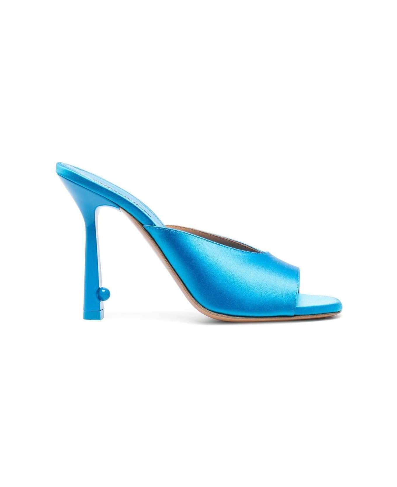 Off-White Pop Lollipop Pointed-toe Mules In Light-.blue Leather Woman - Light blue