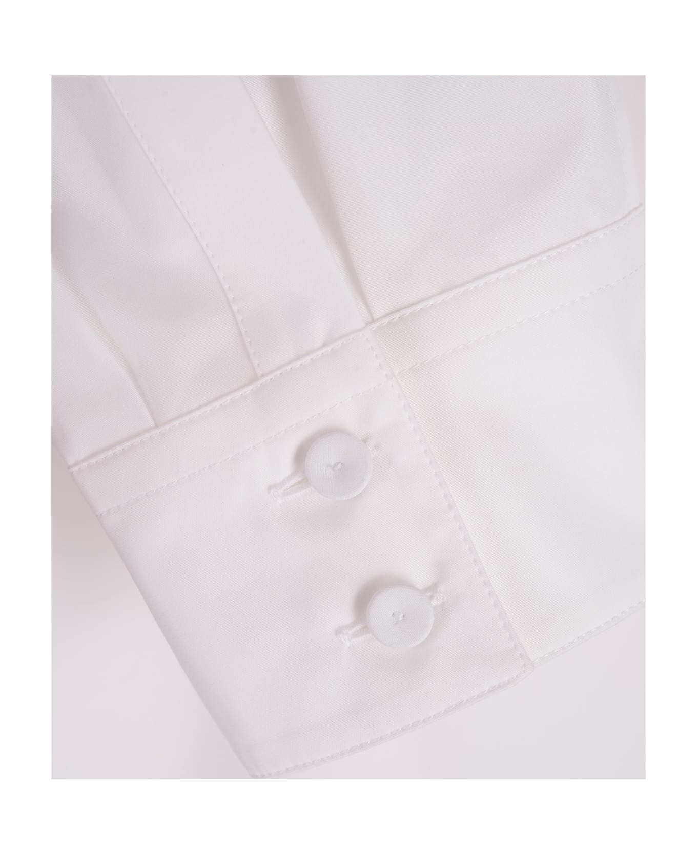 Jil Sander White Poplin Cropped Shirt - White