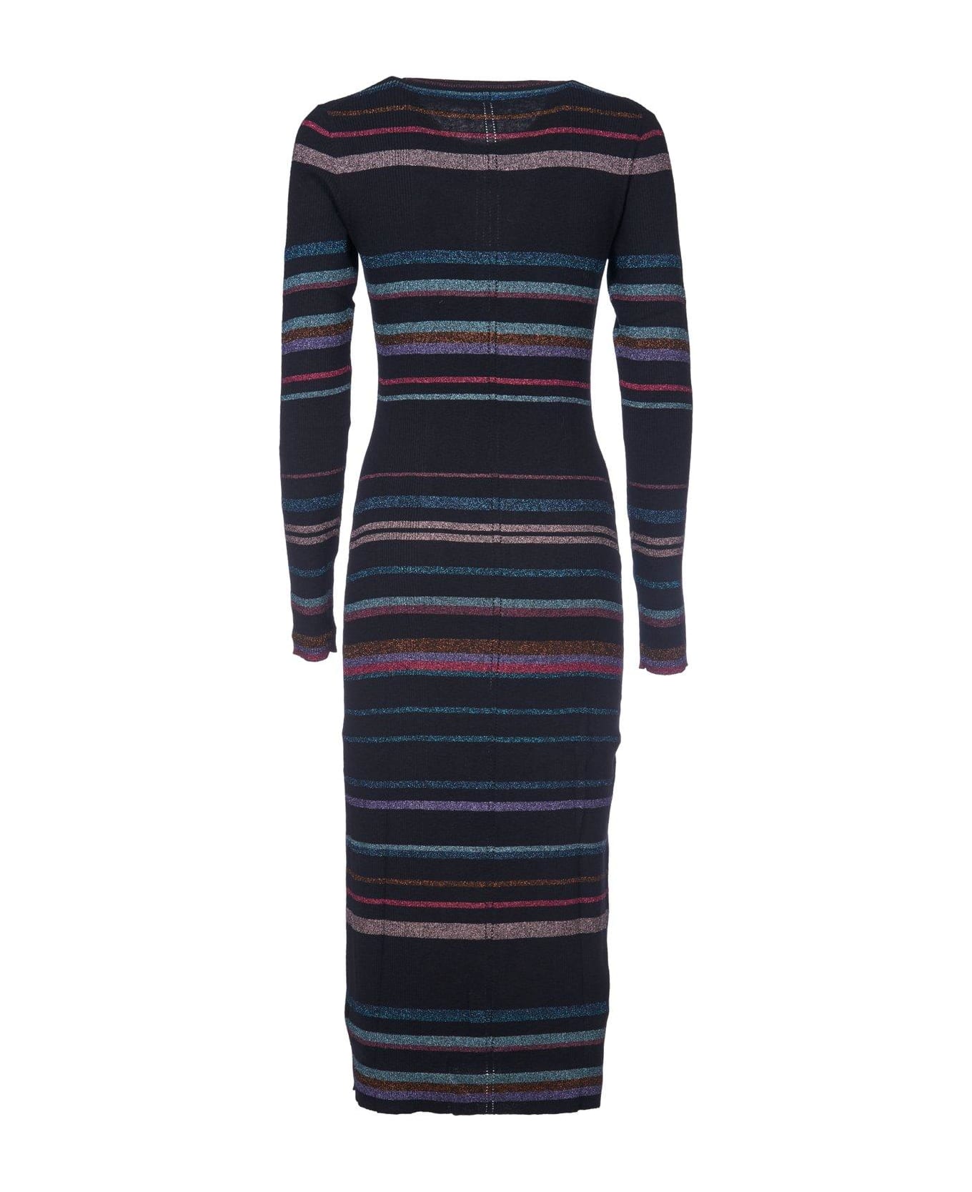 Paul Smith Horizontal Striped Maxi Dress - Black