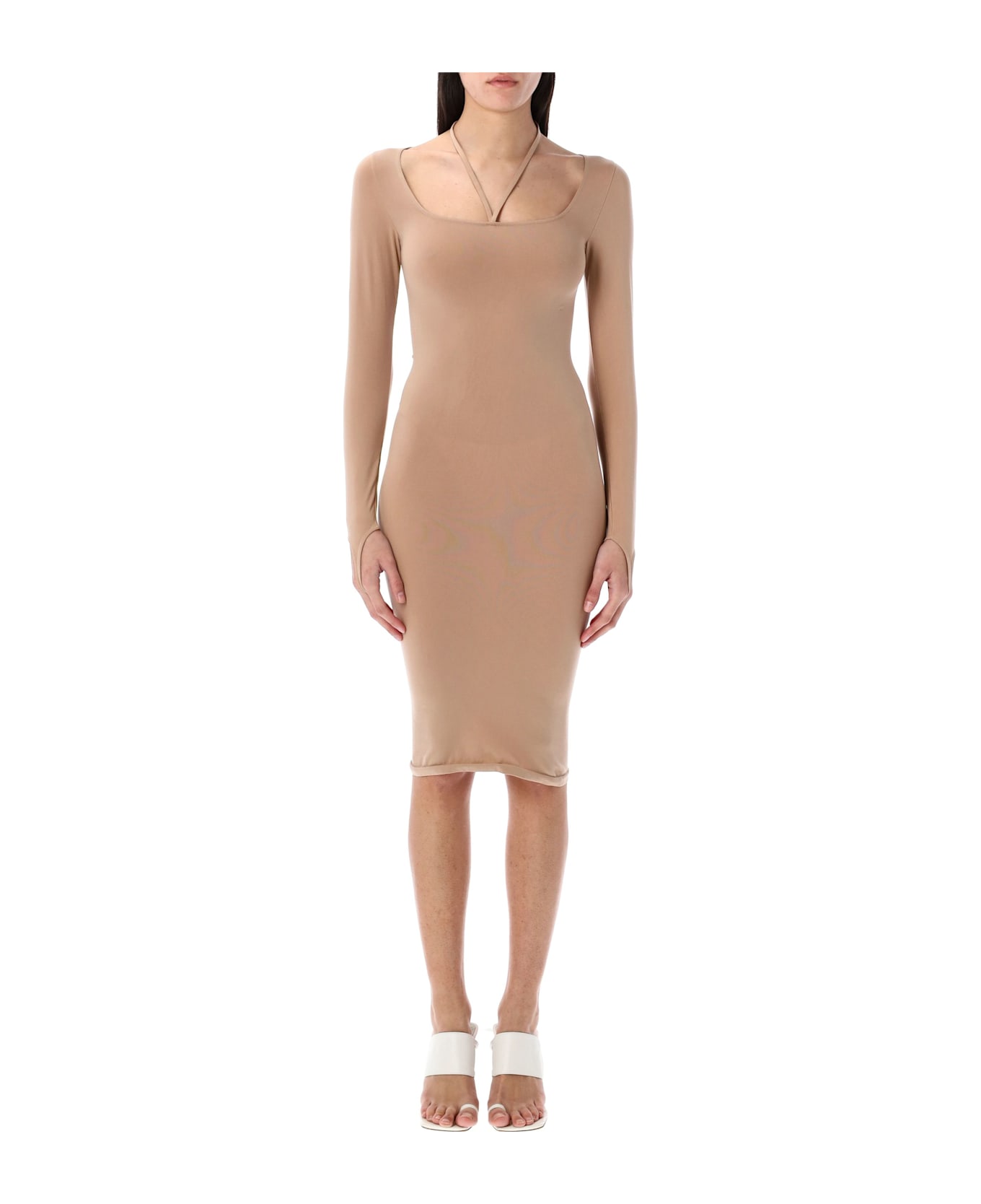 ANDREĀDAMO Sculpting Jersey Midi Dress - NUDE