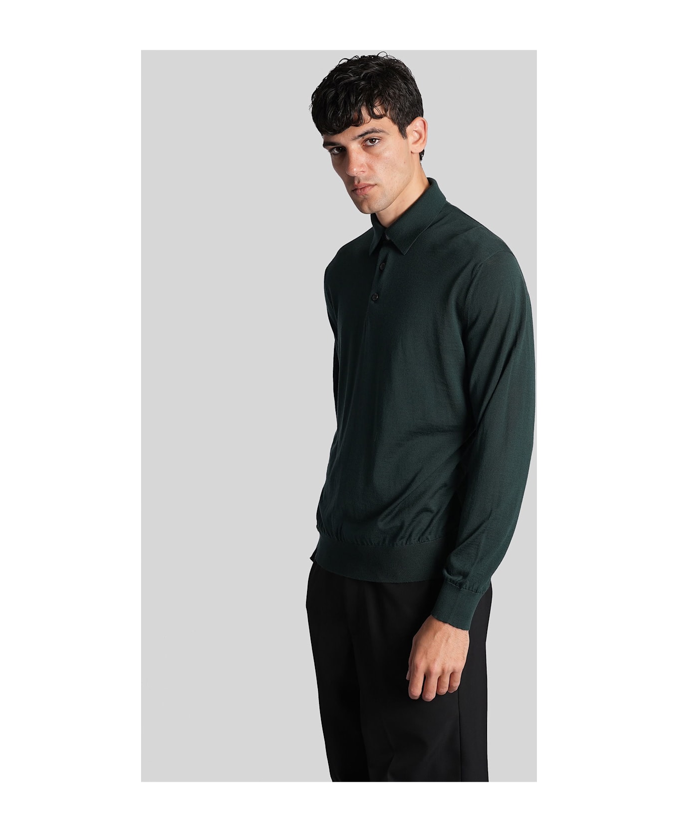 Zegna Polo In Green Wool - green