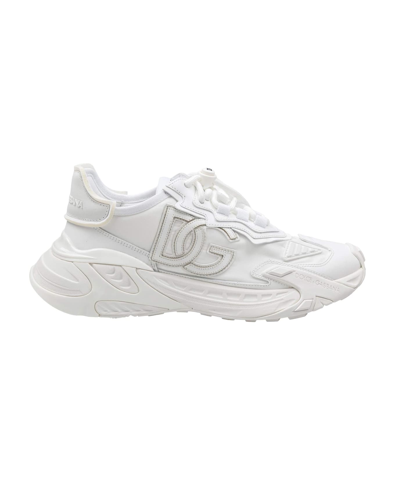 Dolce 
Gabbana Day Faster Sneaker In White Fabric - White/White