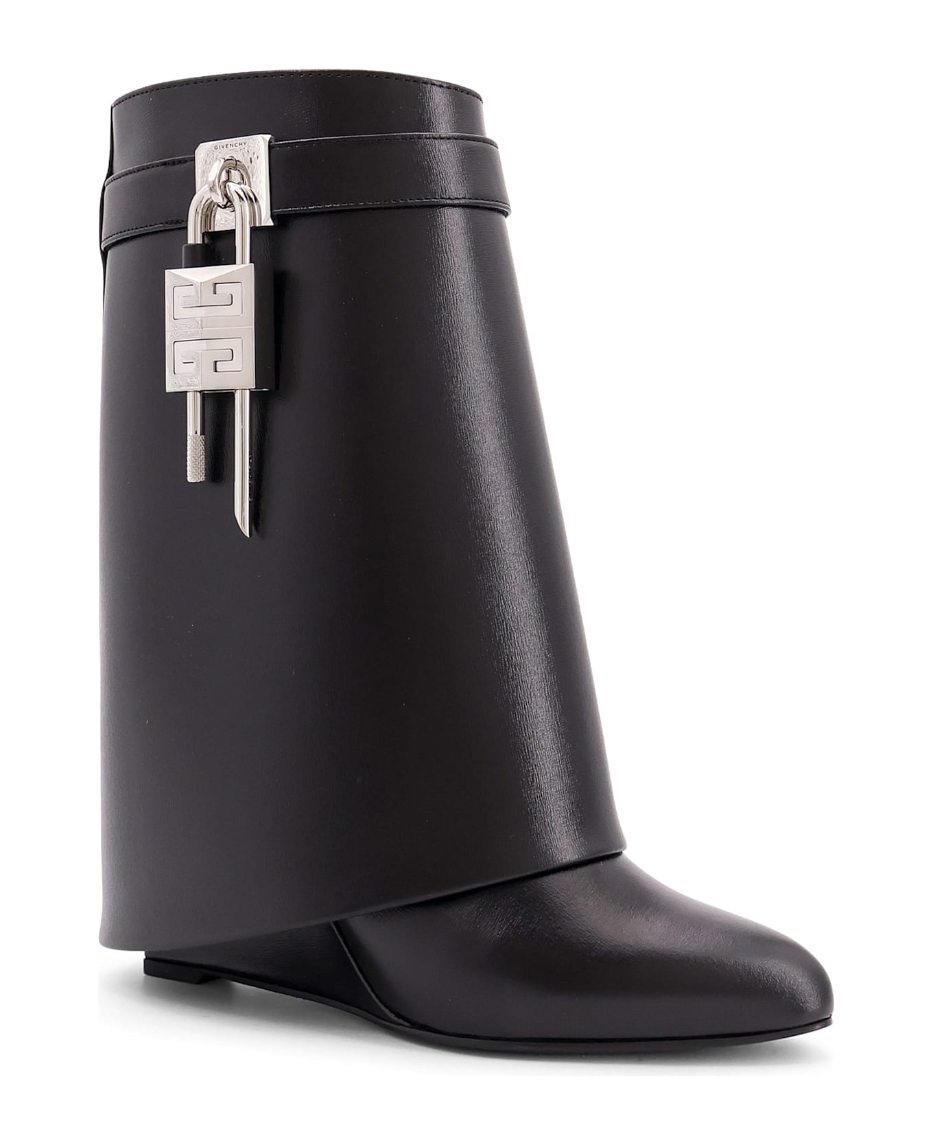 Givenchy Sharklock Leather Ankle Boots - Black