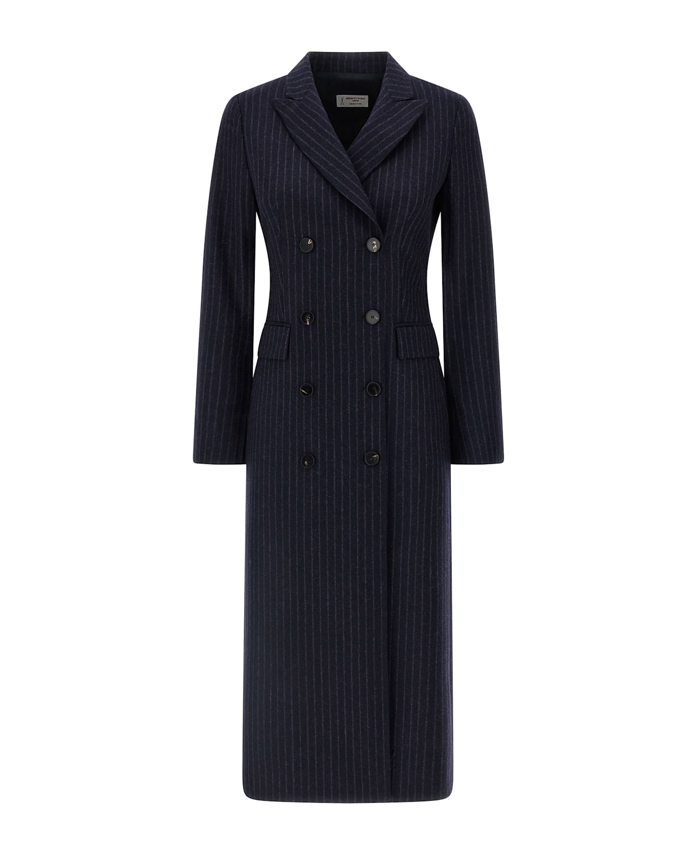 Alberto Biani Pinstripe Coat - Blue