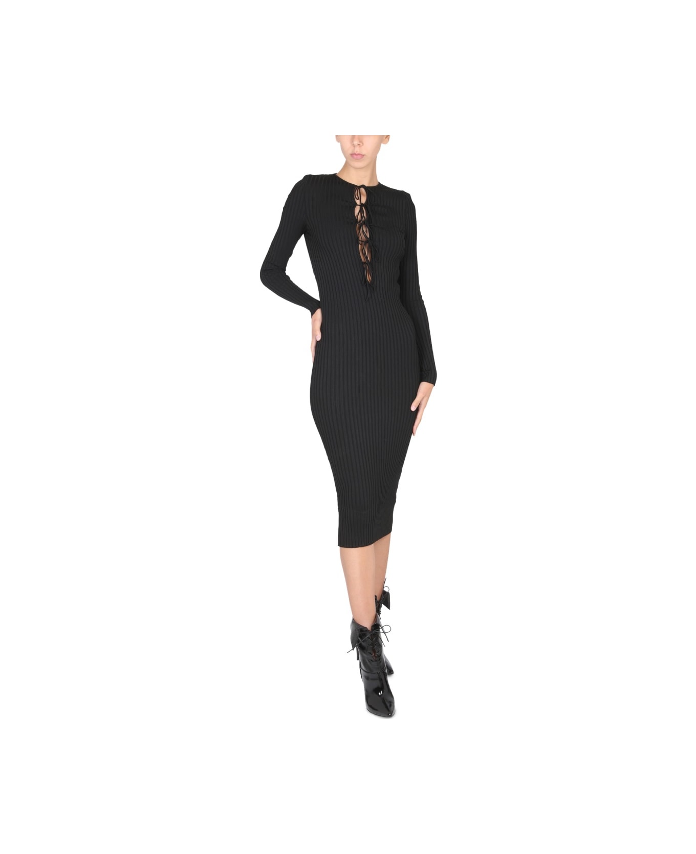 Philosophy di Lorenzo Serafini Knitted Midi Dress - BLACK