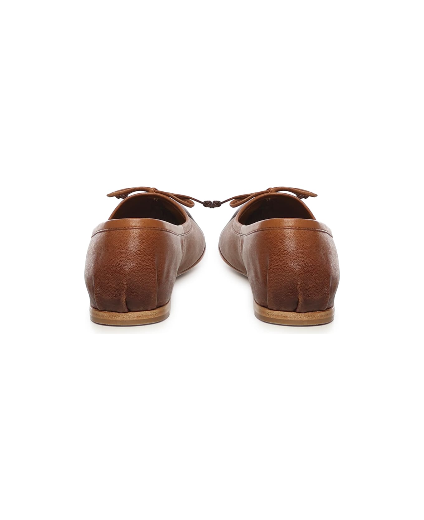 Miu Miu Leather Ballet Flats - Brown