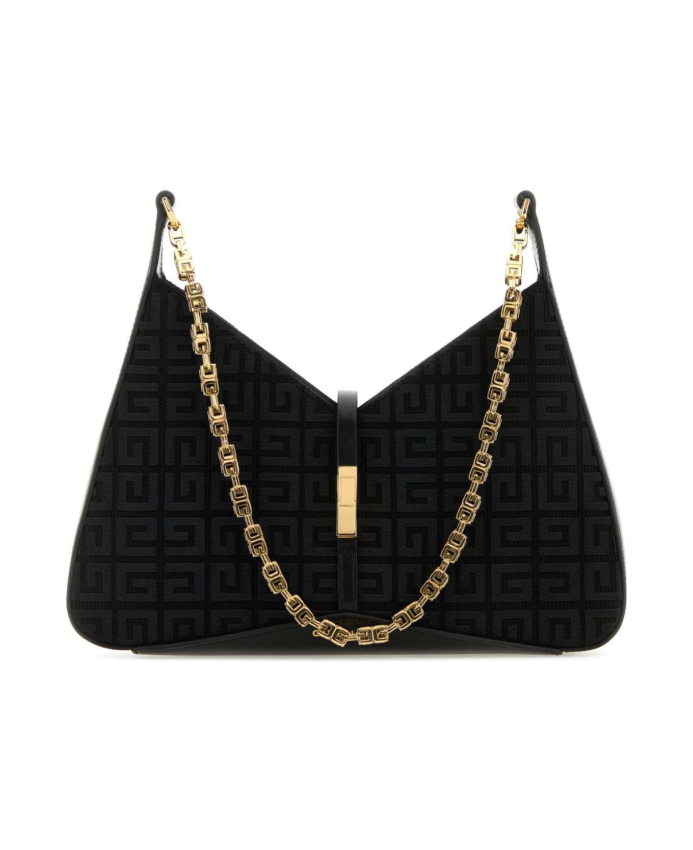 Givenchy Black Canvas Small Cut-out Shoulder Bag - BLACK