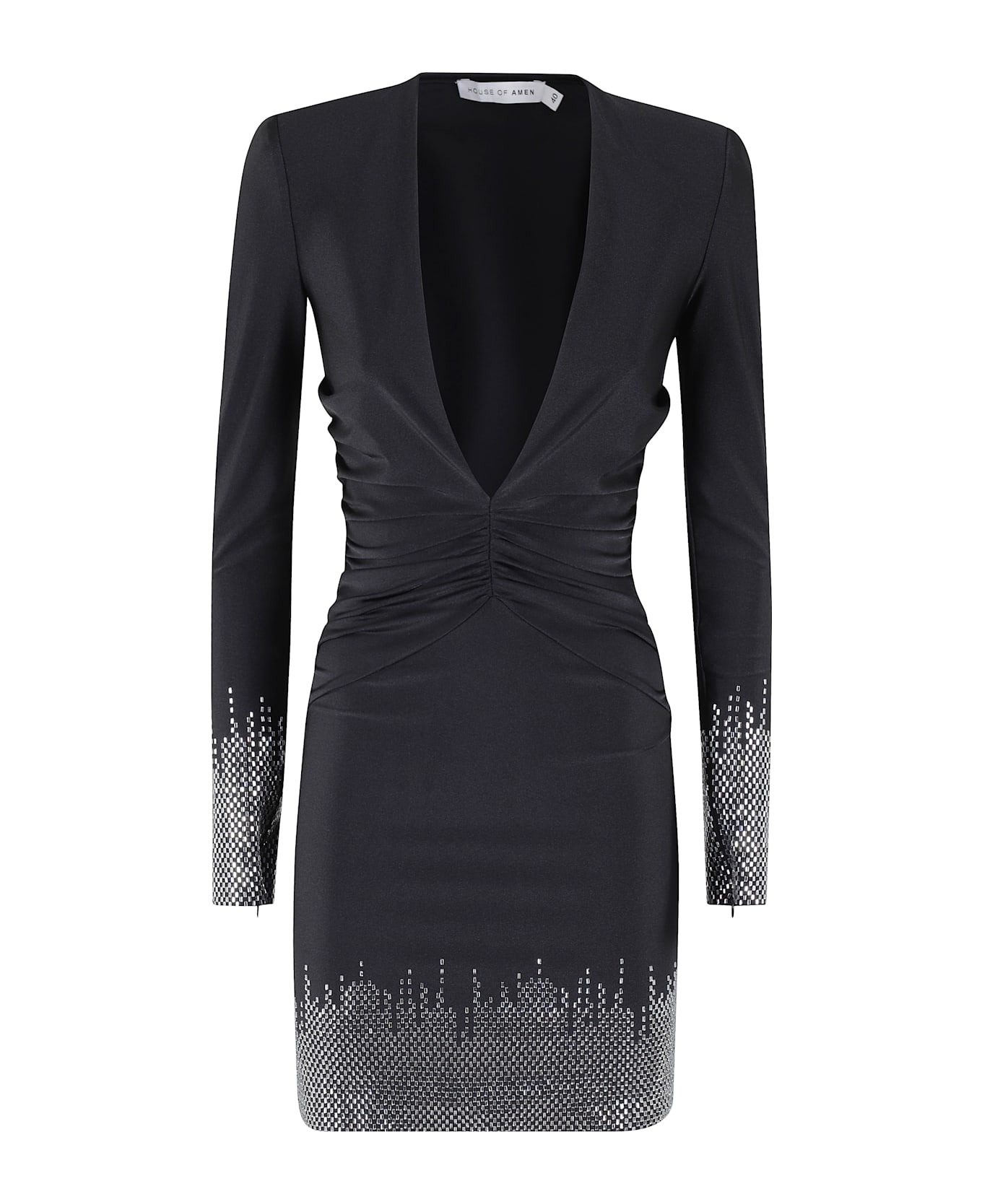 Amen Dress In Lycra - Black Crystal