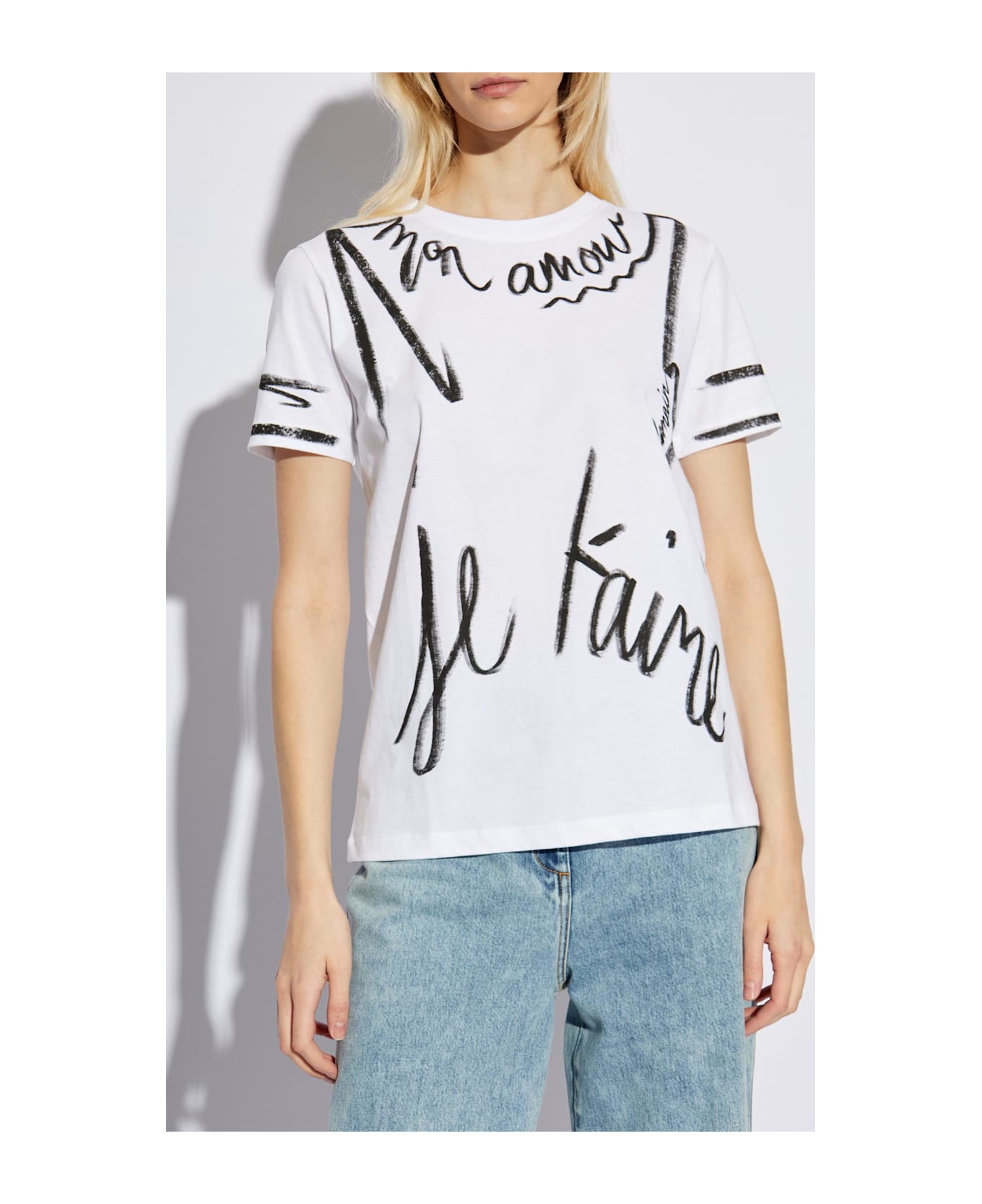 Balmain Printed T-shirt - Gab White Black
