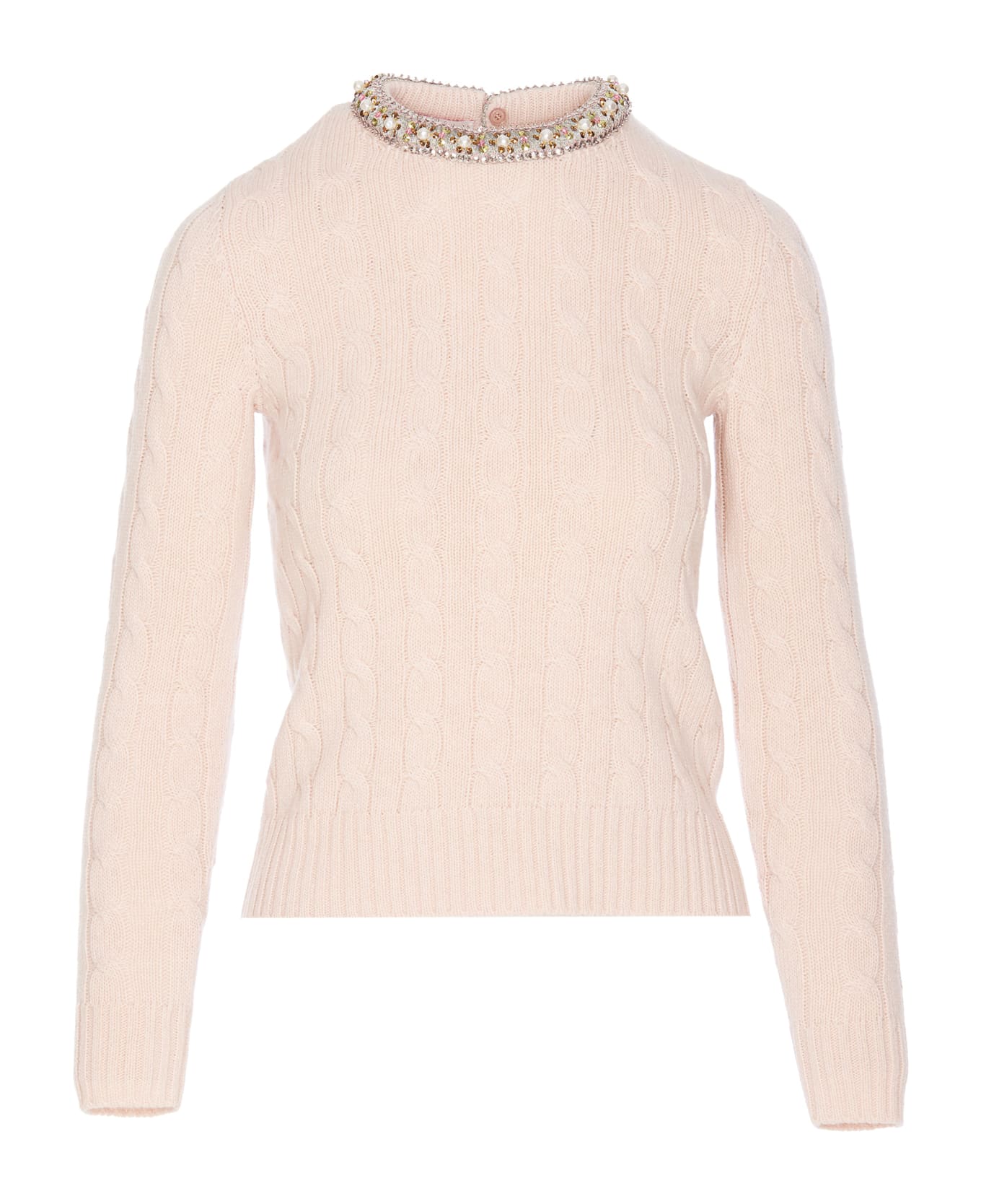 Valentino Garavani Embroidered Wool Sweater - Pink