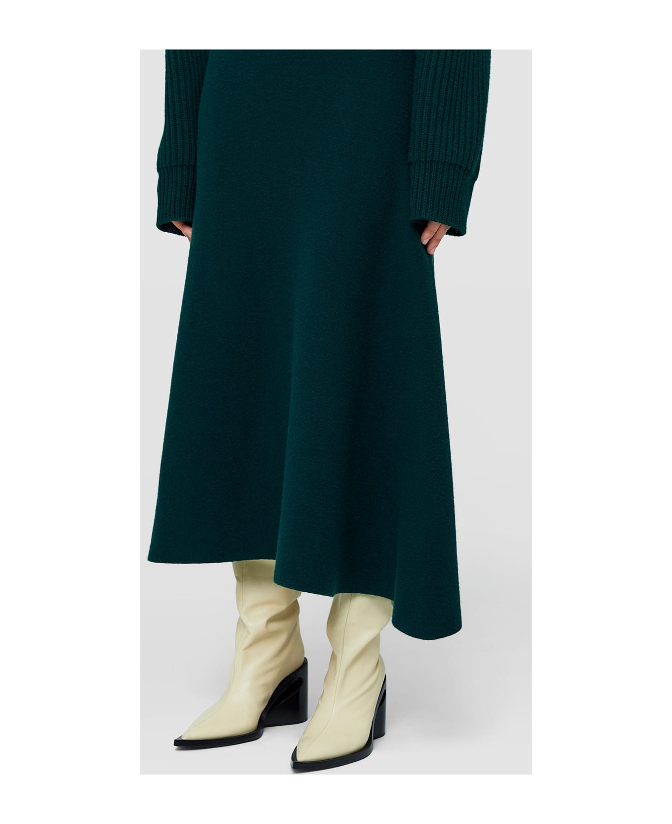 Jil Sander Asymmetrical Green Skirt - GREEN