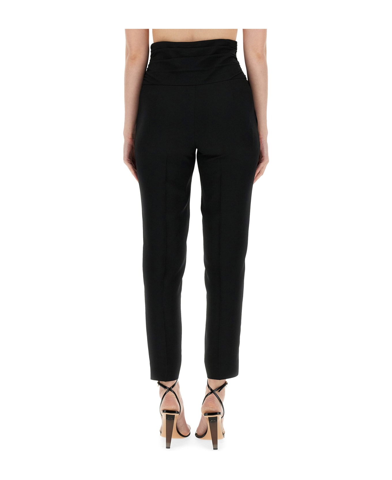Moschino Pants With Heart Application - BLACK