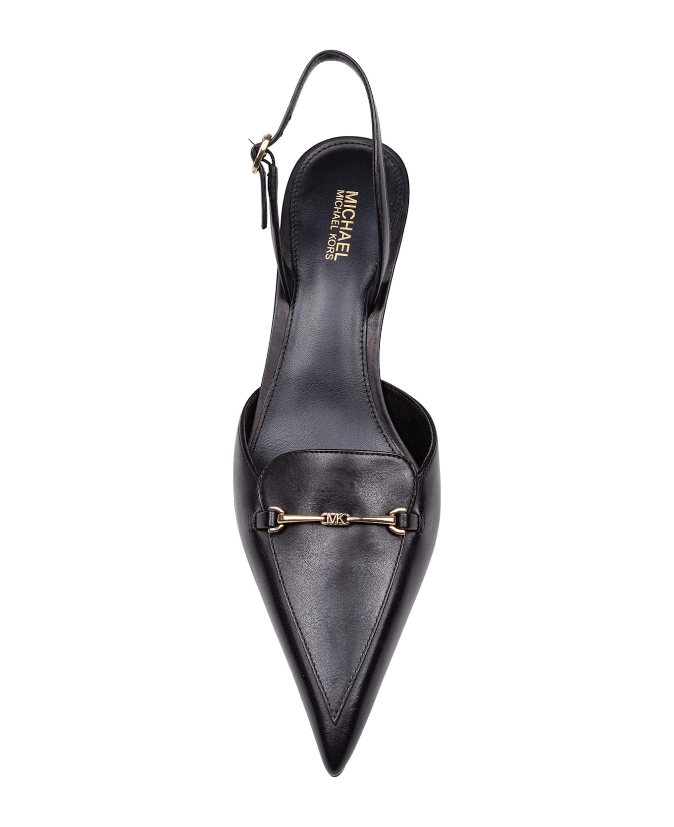 Michael Kors Lena Slingback In Black Leather - Black