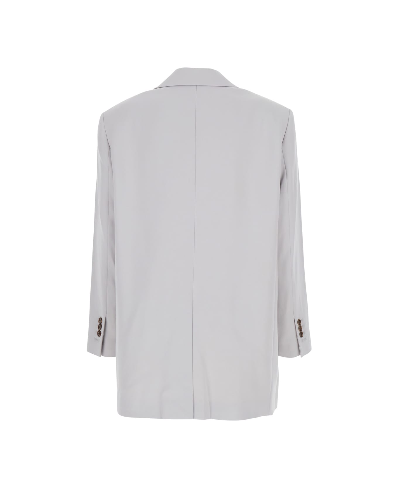 Theory Grey Single Breasted Jacket With Classic Lapels In Tech Fabric Woman - SILVER