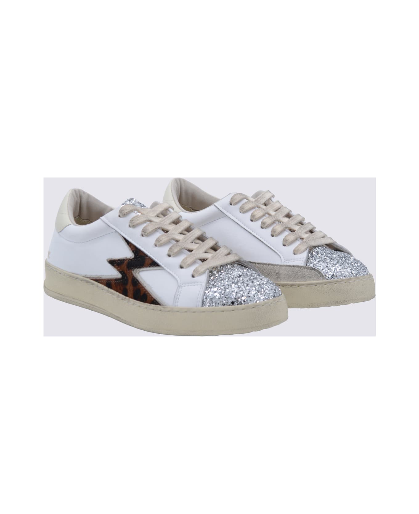M.O.A. master of arts White And Leopard Sneakers - WHITE LEOPARD