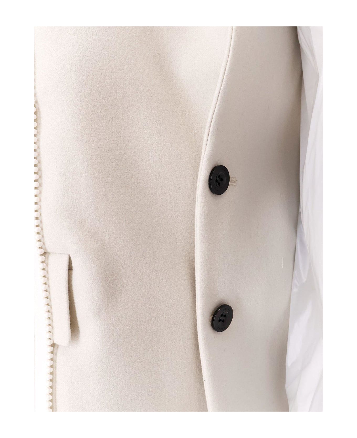 Sacai Panelled Funnel Neck Jacket - Grey