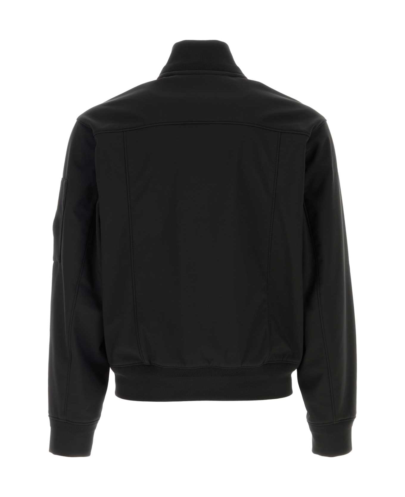C.P. Company Black Stretch Polyester Jacket - Black