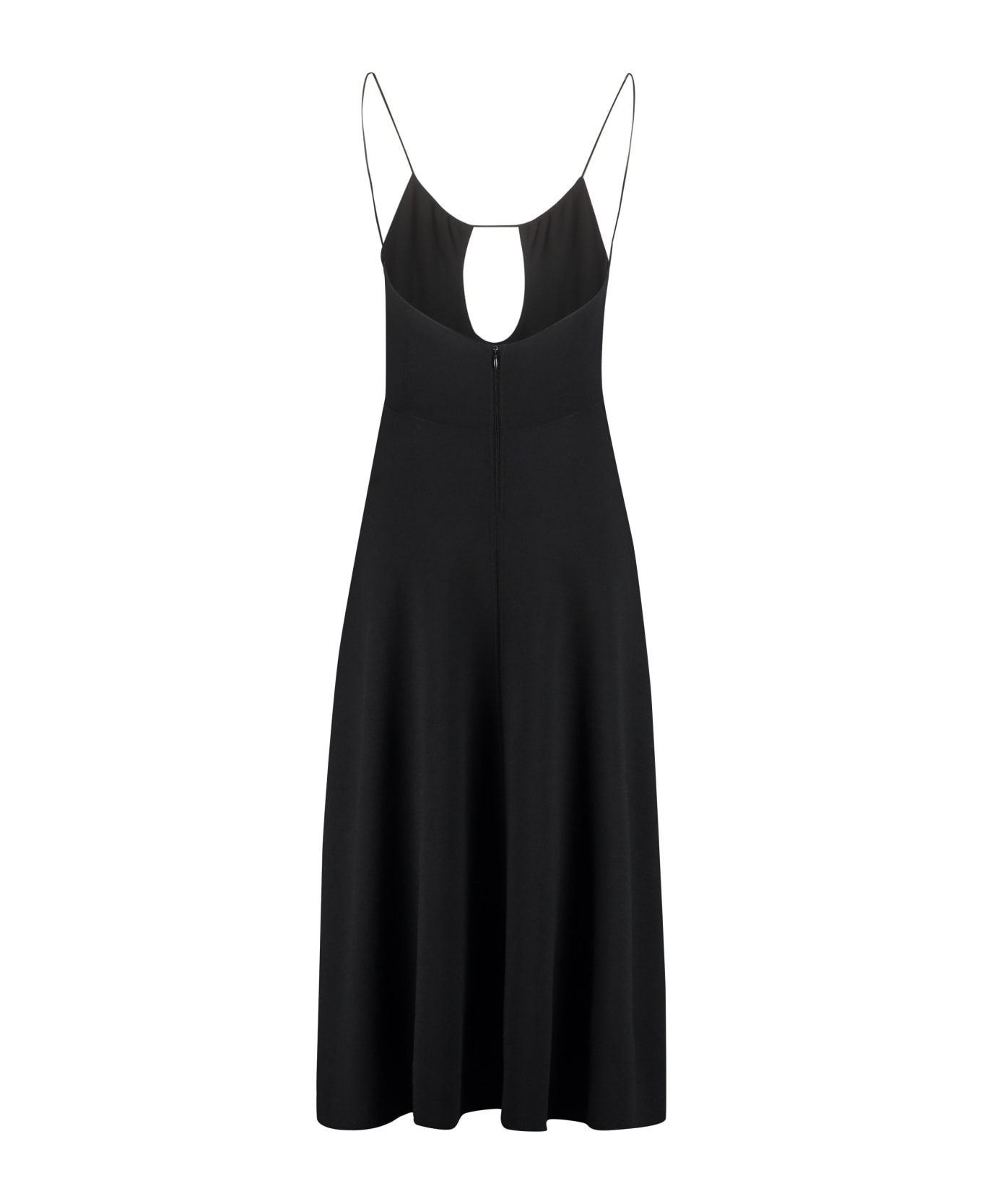 Saint Laurent Cut-out Detail Knitted Dress - NERO