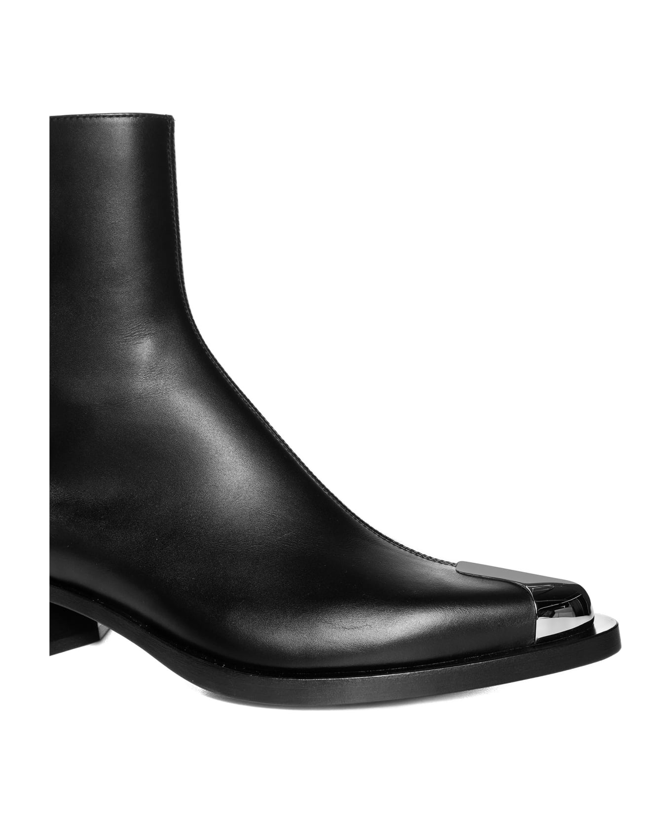Alexander McQueen Metal Toe Side Zipped Boots - Nero argento