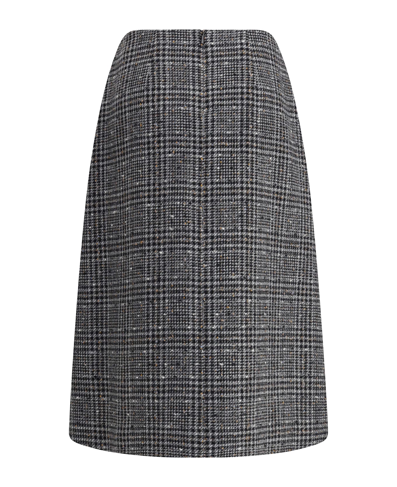 Fendi Prince Of Wales Tweed Midi Skirt