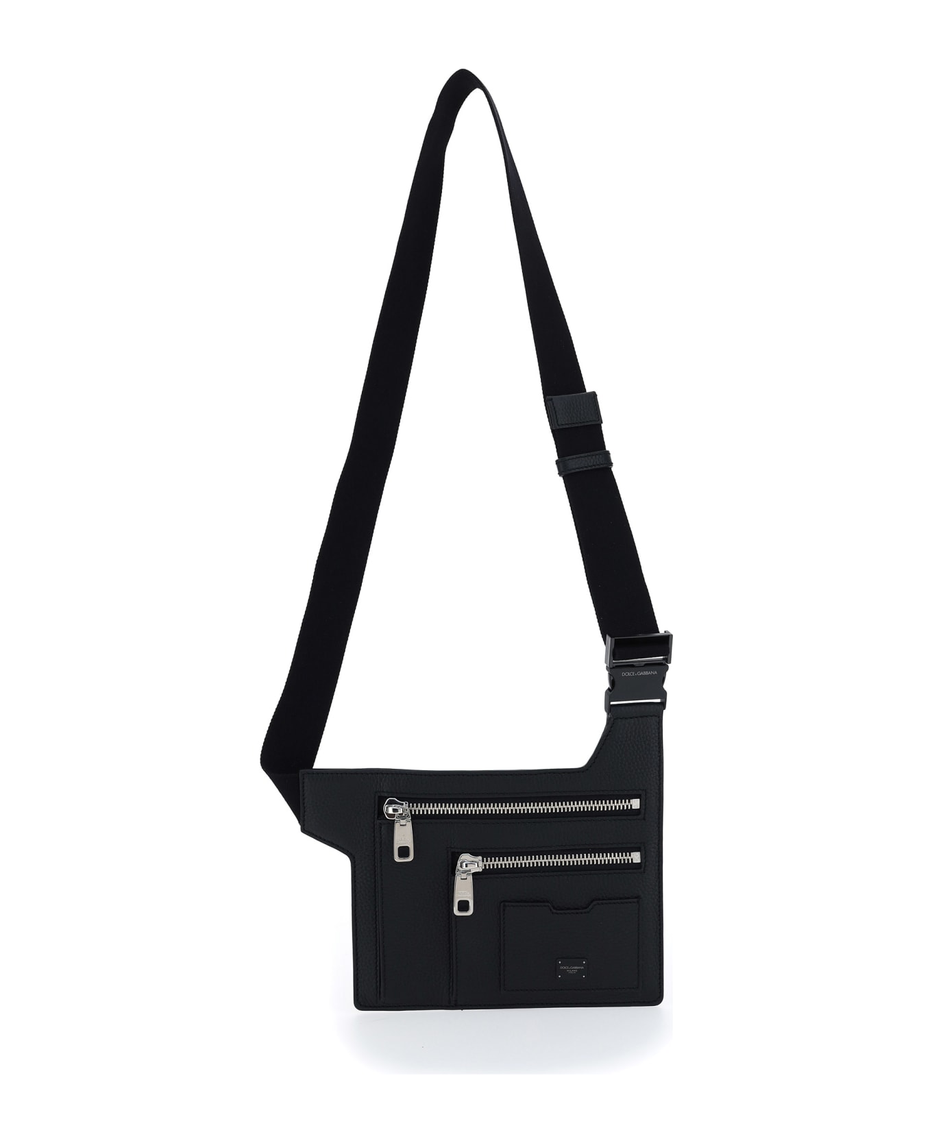 Dolce & Gabbana Angular Multi-zip Leather Belt Bag
