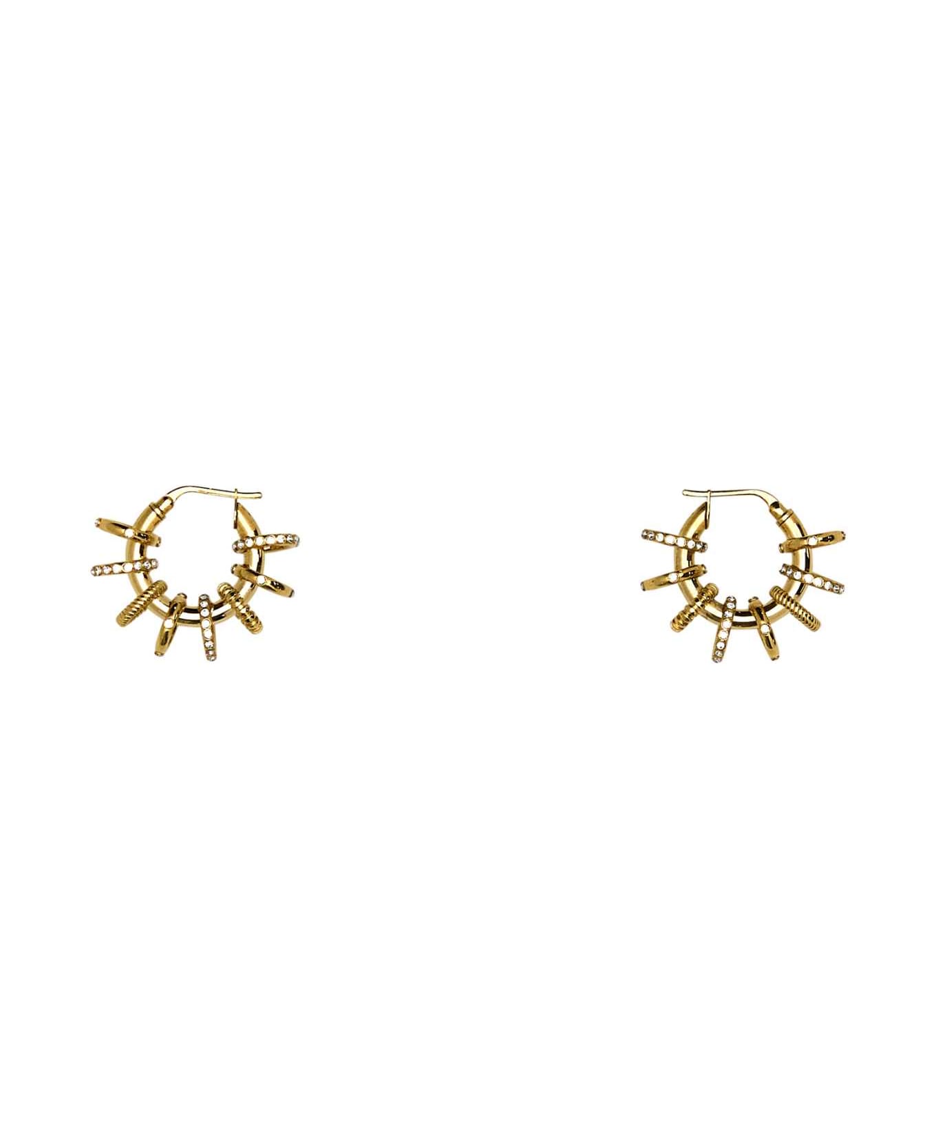 Amina Muaddi Gold Metal Multiring Earrings - GOLD